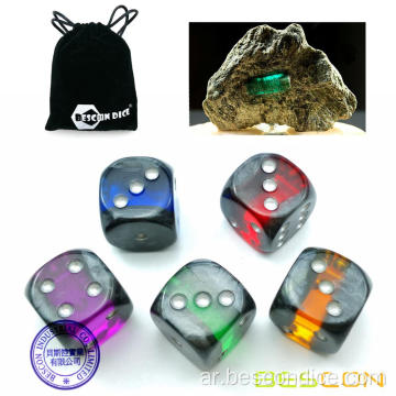 Bescon Mineral Rocks Gem Vines 6 Sides 16mm Dice Set 20 Pack ، 5/8 &quot;D6 Mineral Rock Dice في ألوان متنوعة